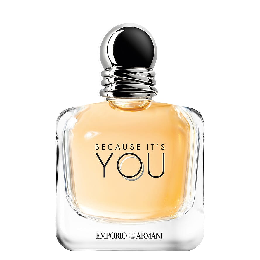 Armani Because It's You damparfymflaska på vit bakgrund