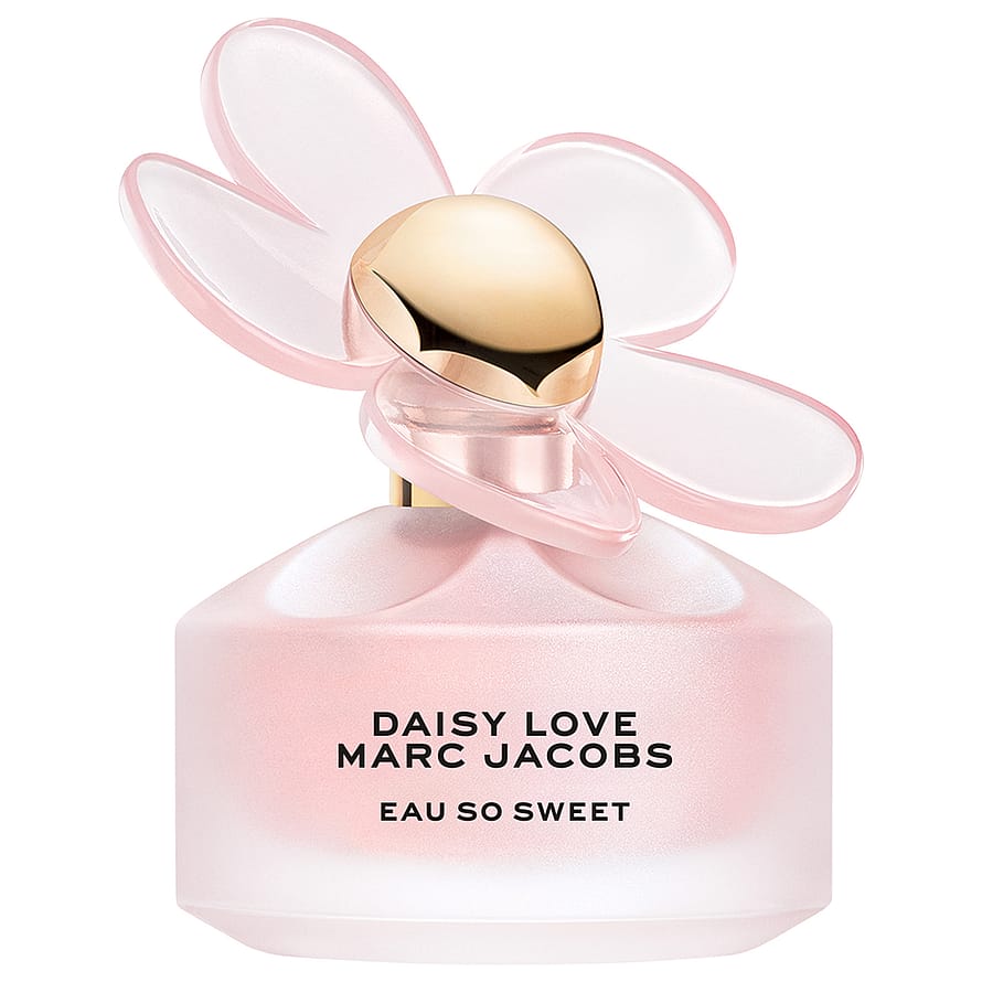 Marc Jacobs Daisy Love Eau So Sweet parfymflaska på vit bakgrund