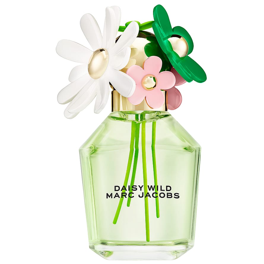Elegant parfymflaska Marc Jacobs Daisy Wild med blommig design, damparfym
