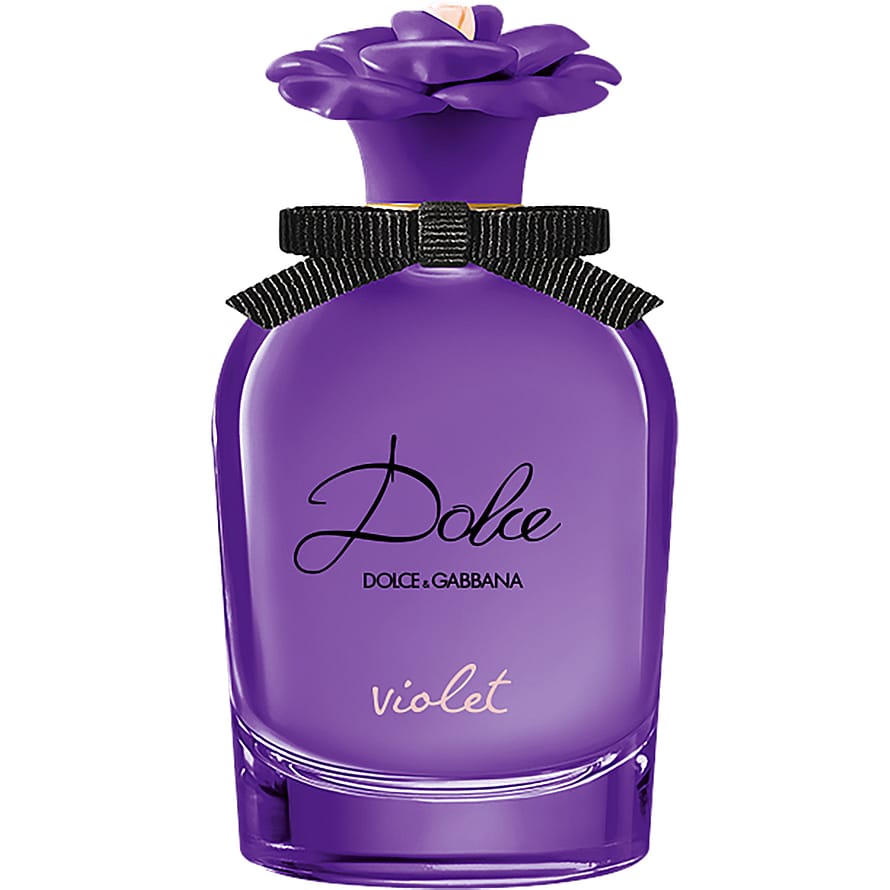 Elegant Dolce & Gabbana Dolce Violet parfymflaska för damer i lila nyans mot ljus bakgrund