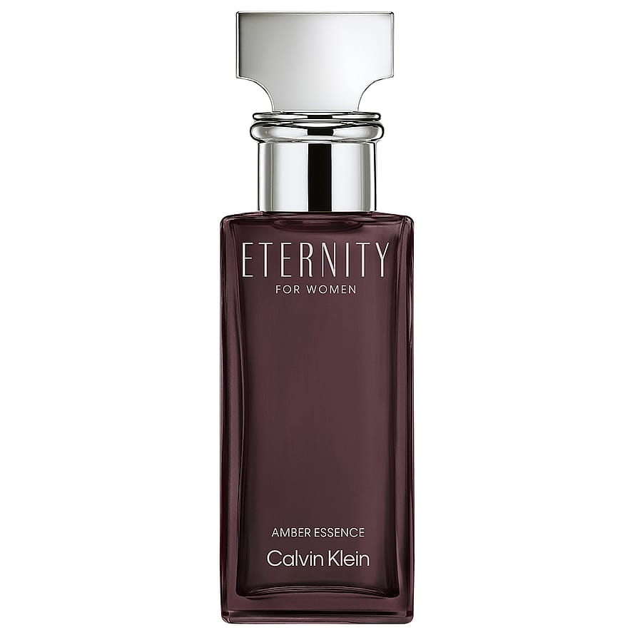 Calvin Klein Eternity Amber Essence parfymflaska för kvinnor på vit bakgrund