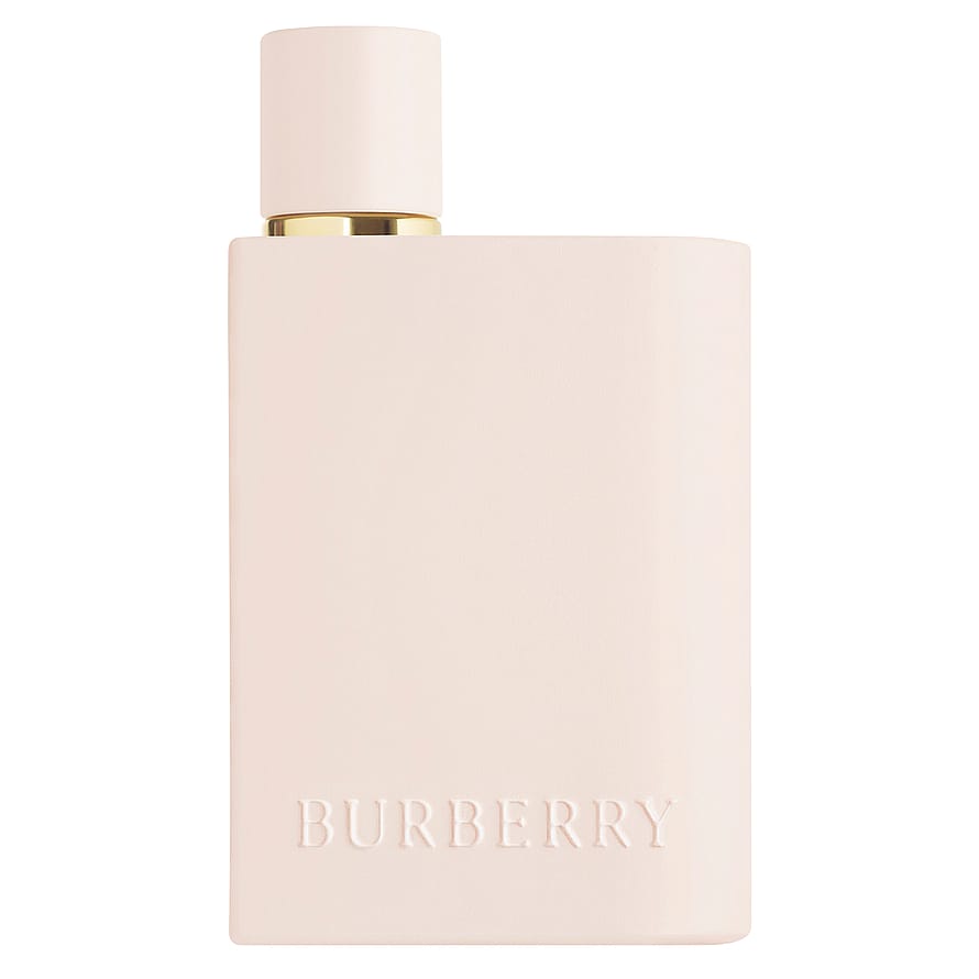 Elegant Burberry Her Intense parfymflaska för damer på vit bakgrund