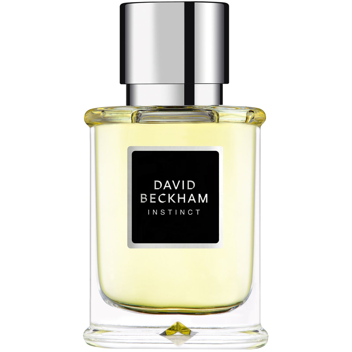 Elegant herrparfymflaska av David Beckham Bold Instinct på vit bakgrund