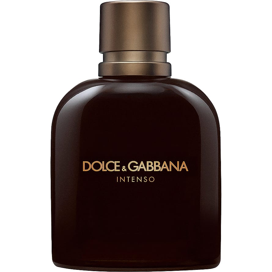 Elegant Dolce & Gabbana Intenso herrparfymflaska på vit bakgrund