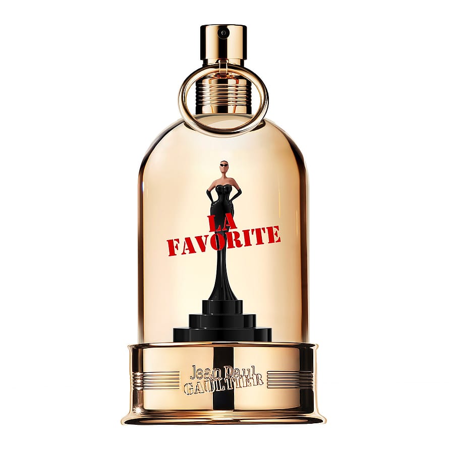 Jean Paul Gaultier La Favorite parfymflaska för damer på vit bakgrund