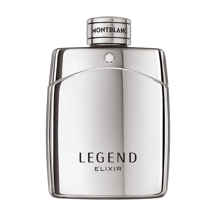 Montblanc Legend Elixir parfymflaska för herrar på mörk bakgrund