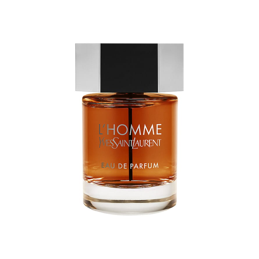 Elegant Yves Saint Laurent La Nuit de L'Homme parfymflaska för herrar på mörk bakgrund