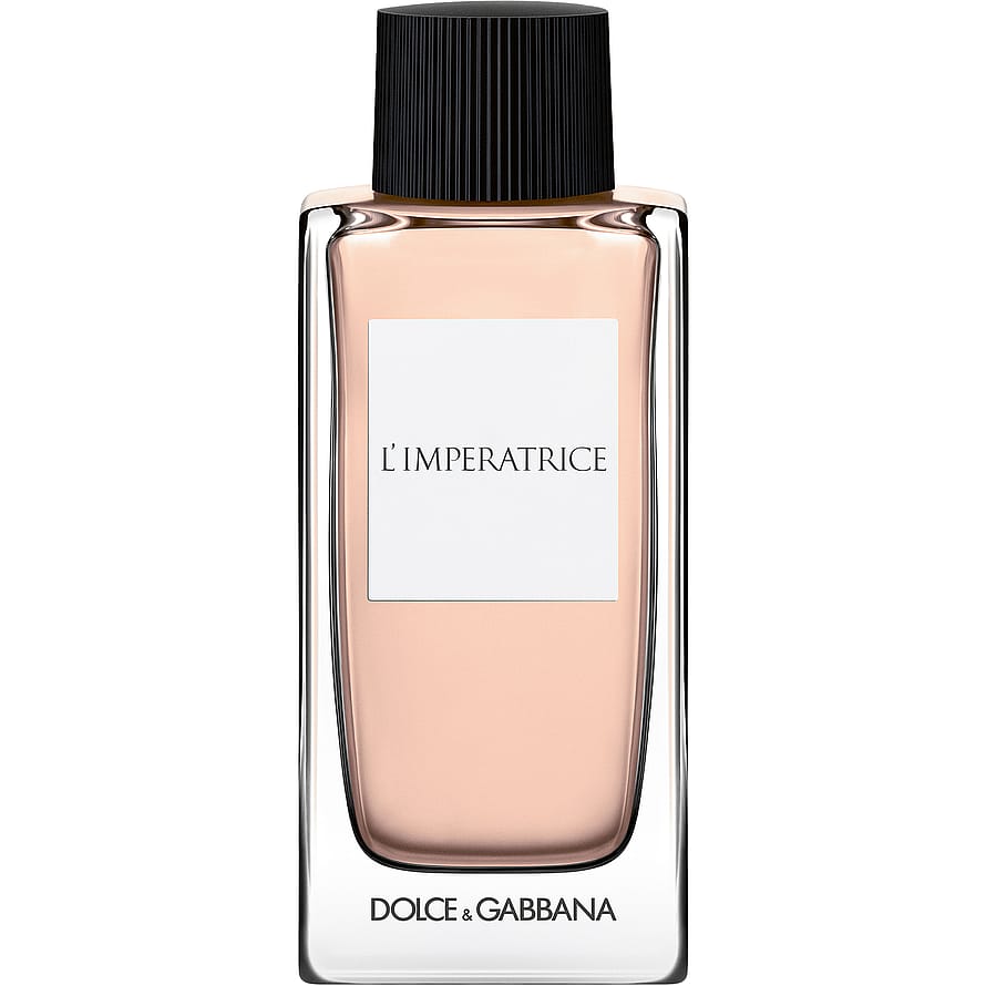 Dolce & Gabbana L'Imperatrice parfymflaska för damer mot vit bakgrund