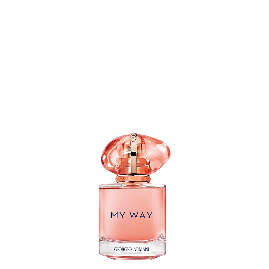 Armani My Way Ylang parfymflaska för damer mot stilren bakgrund