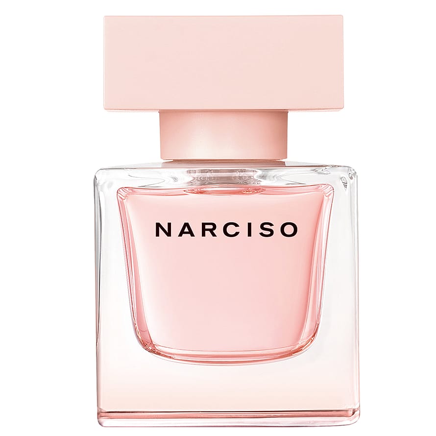 Elegant parfymflaska Narciso Rodriguez Narciso Cristal, damparfym i klar glasdesign