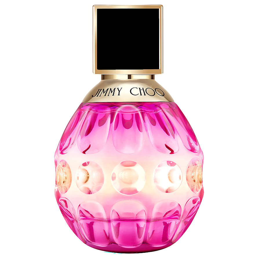 Jimmy Choo Rose Passion parfymflaska för damer på vit bakgrund