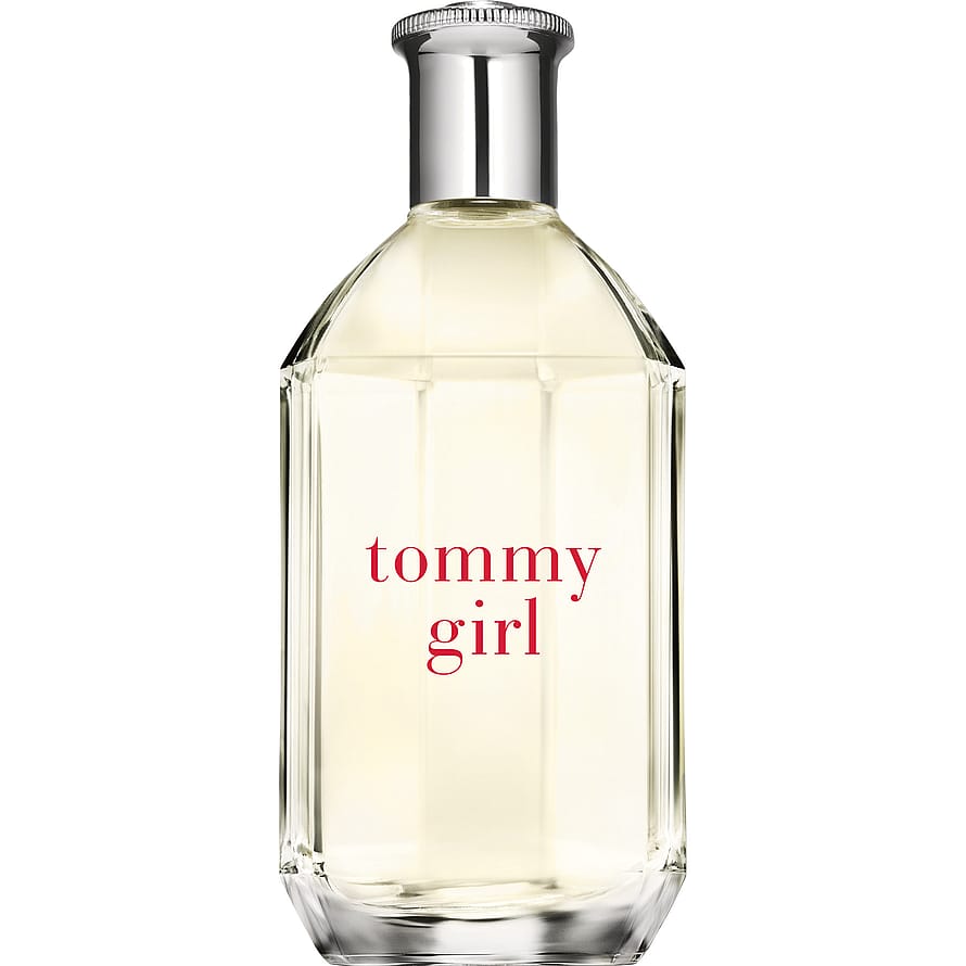Klar glasflaska med Tommy Hilfiger Tommy Girl damparfym