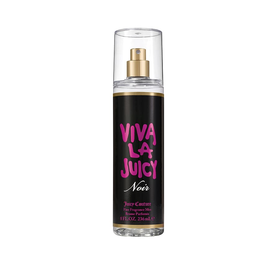 Elegant parfymflaska Juicy Couture Viva La Juicy Noir, damparfym med rosa och svarta detaljer
